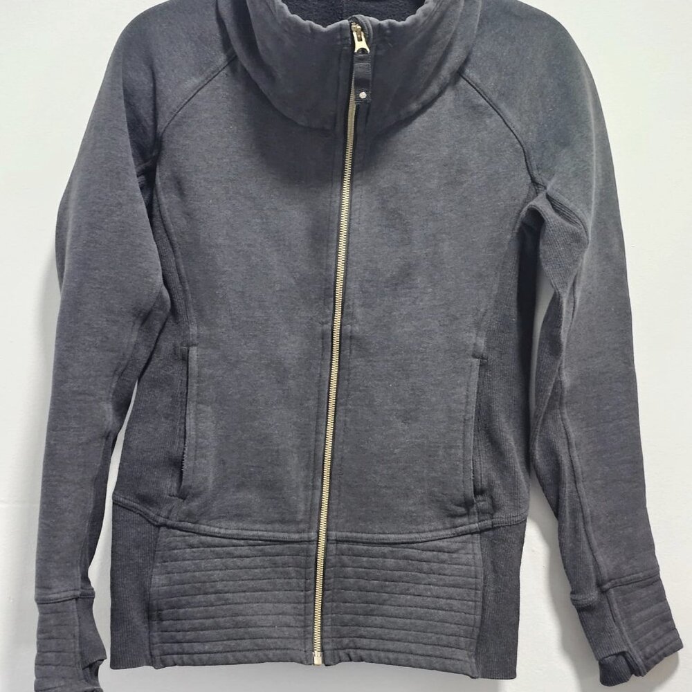 Lululemon Women's Size 6 Radiant Full Zip Jacket Pockets Dark Gray